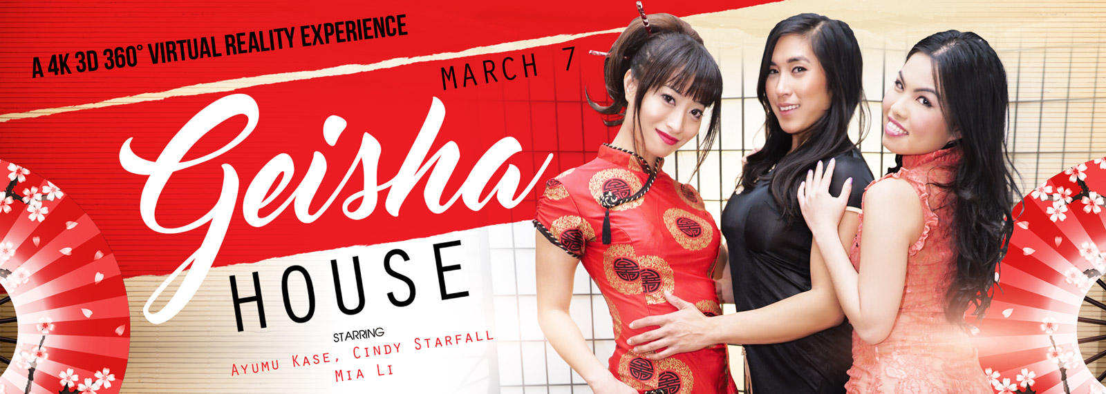 VRB Geisha House - VR Porn Video, Starring: Mia Li, Cindy Starfall, Ayumu Kase