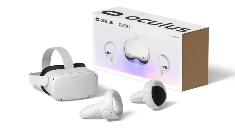 Oculus Quest 2 headset, controllers and box