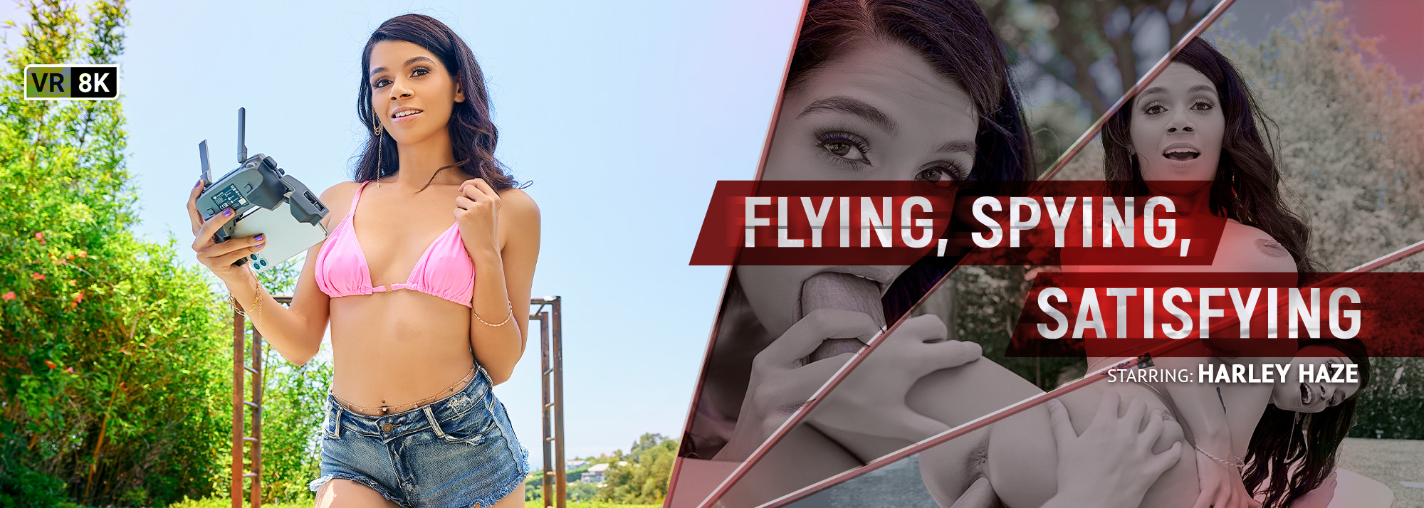 Flying, Spying, Satisfying - VR Porn Video, Starring: Harley Haze VR