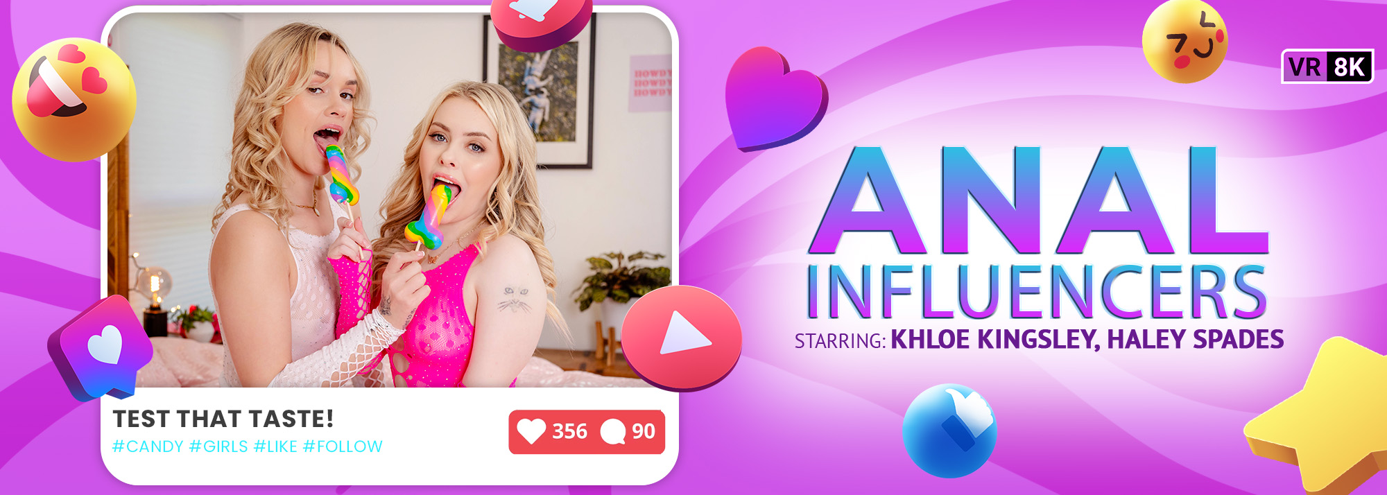 Anal Influencers VR Porn Video: 8K, 4K, Full HD and 180/360 POV |  Slideshow