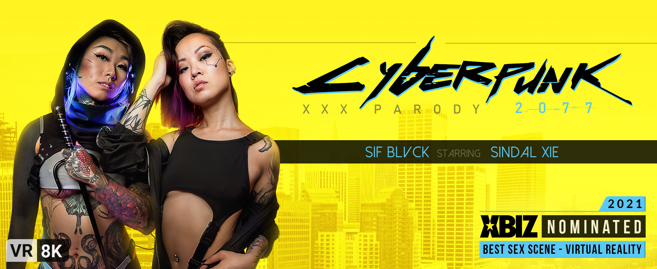 Cyberpunk 2077 XXX Parody - VR Porn Video, Starring: Sif Blvck, Sindal Xie