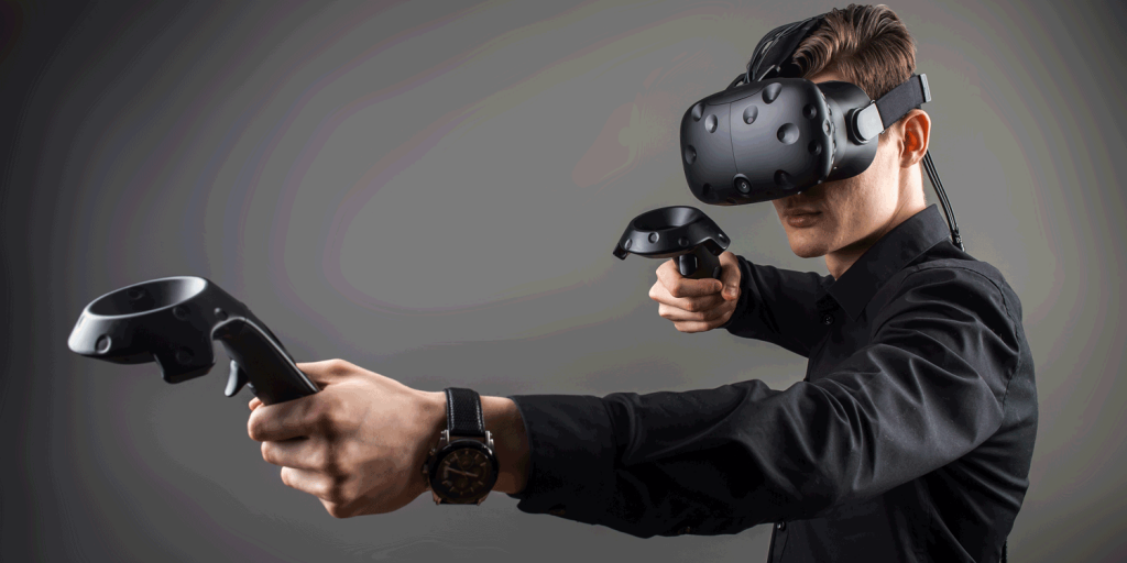 Man in HTC VR Device